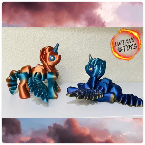 Inferno Multicolor Unicorn Pegasus (Flexible)(Colors/Patterns Vary)