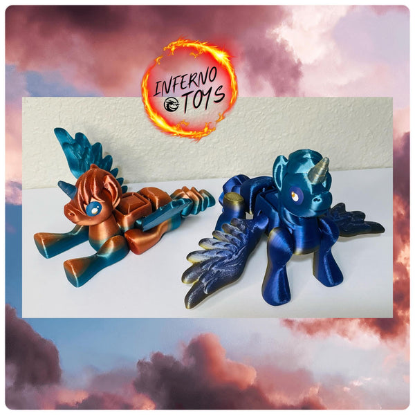 Inferno Multicolor Unicorn Pegasus (Flexible)(Colors/Patterns Vary)