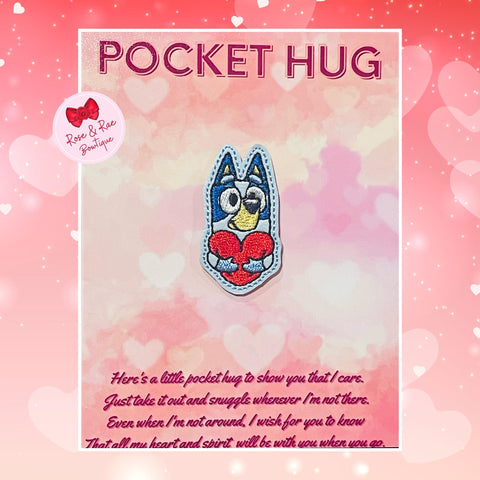 Heeler Dog Blue Pocket Hug