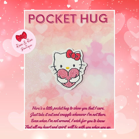 White Japanese KittyCat Pocket Hug