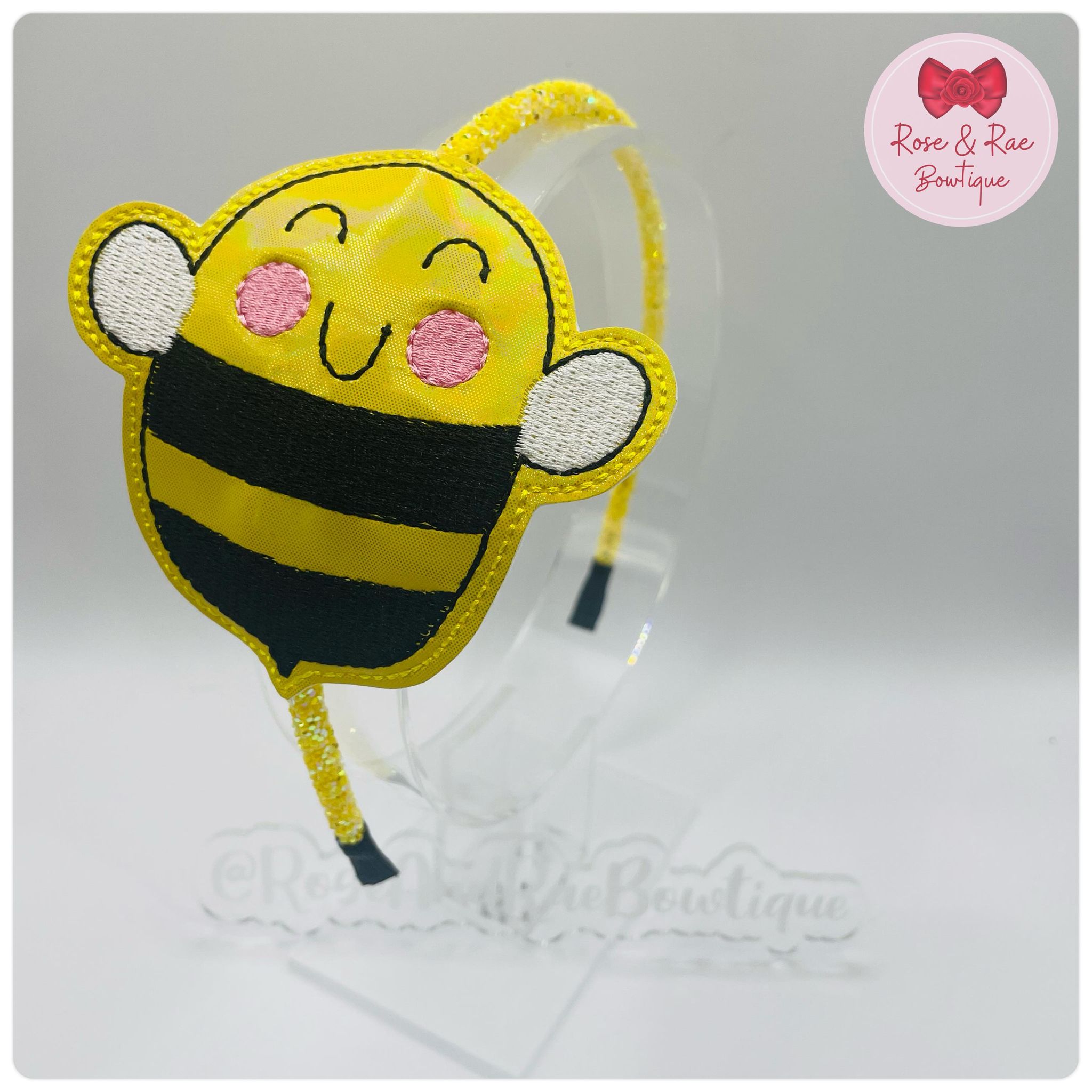 Bumble Bee Embroidered Headband (One Size)