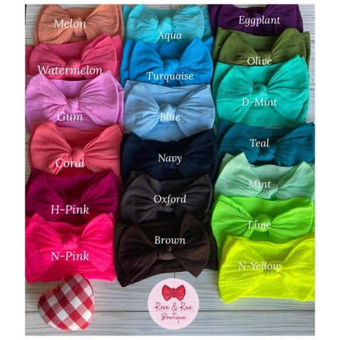 Nylon Bow Wraps: Preemies - Babies Under 1 Year